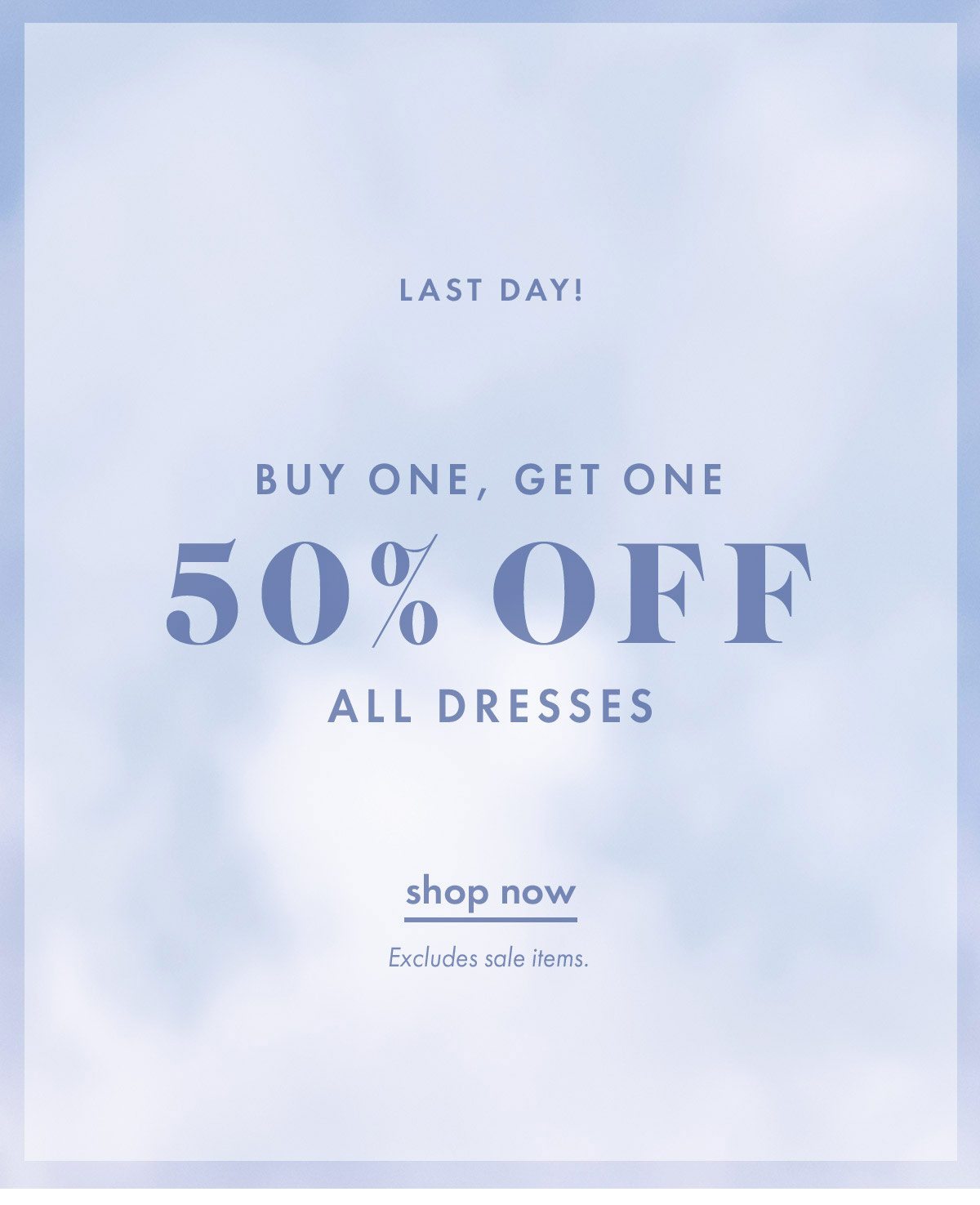 50% off all dresses