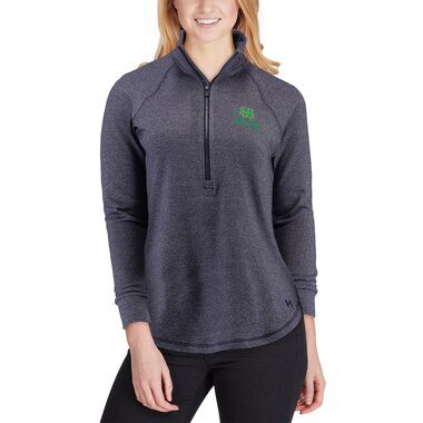 Under Armour Notre Dame Fighting Irish Women's Heathered Navy Performance Tri-Blend Fleece 1/2-zip Jacket
