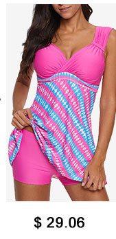 Printed Wide Strap Padded Swimdress and Shorts