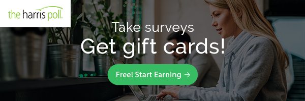 Take surveys and get gift cards