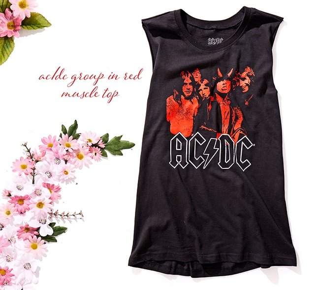 AC/DC Group in Red Muscle Top