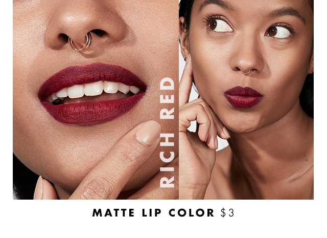 Matte Lip Color, $3