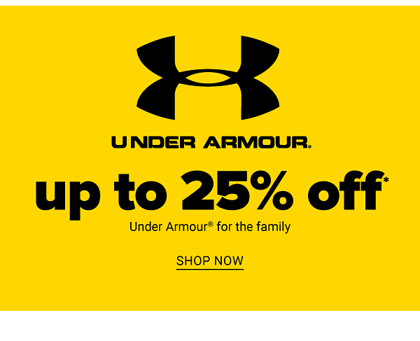 Up to 25% off Under Armour for the family - Shop Now