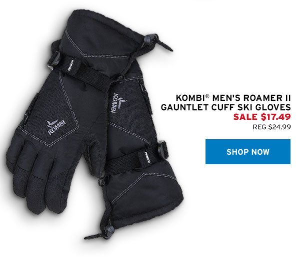 Kombi Men's Roamer II Gauntlet Cuff Ski Gloves - Click to Shop Now