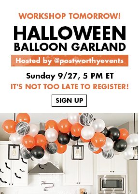 Halloween Balloon Garland | Hosted by @postworthyevents | Sunday 9/27, 5 PM ET | Sign Up