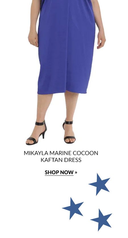 Mikayla Marine Cocoon Kaftan Dress - Plus 