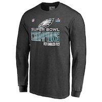 Men's Philadelphia Eagles NFL Pro Line by Fanatics Branded Charcoal Super Bowl LII Champions Trophy Collection Locker Room Long Sleeve T-Shirt