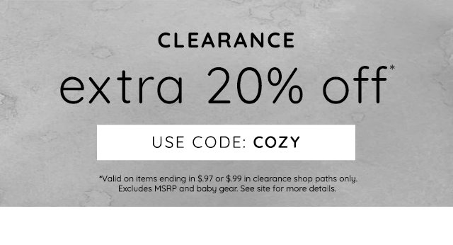 EXTRA 20% OFF CLEARANCE