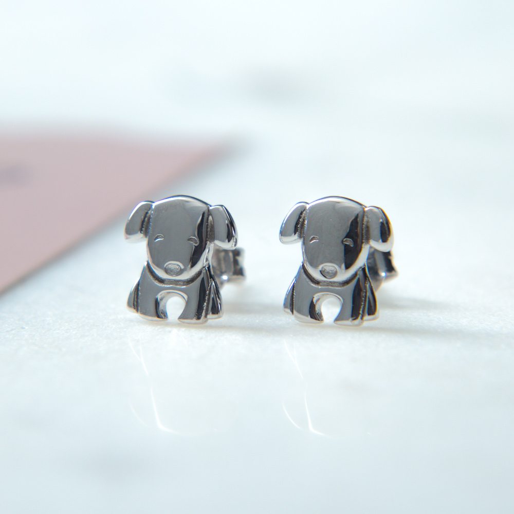 Image of Limited Edition I Really Love This Dog Sterling Silver Earrings