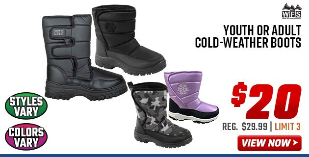 World Famous Sports Youth or Adult Cold-Weather Boots