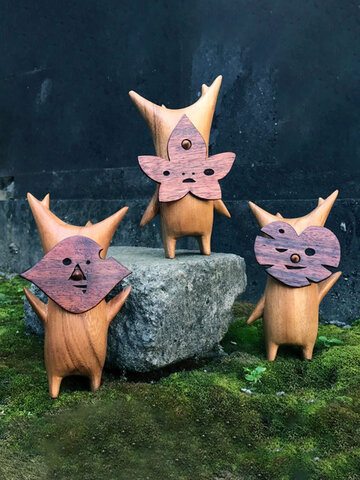 1PC Handmade Wooden Koroks Family Zelda Game-theme Hand Puppet For Home Garden Decor Game Lovers
