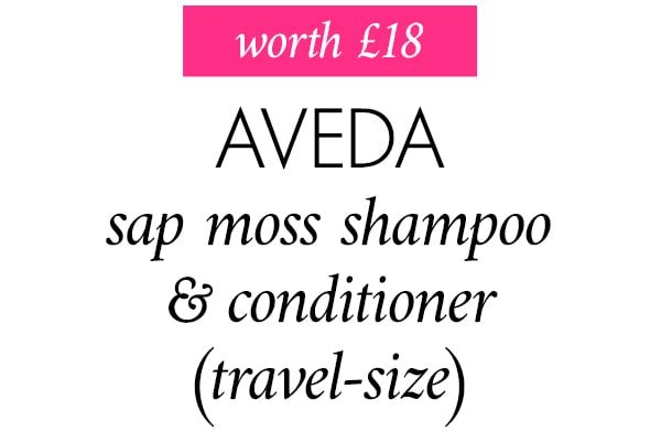 worth £18 aveda sap moss shampoo & conditioner (travel-size)