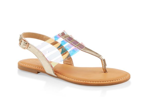 Caged Slingback Thong Sandals