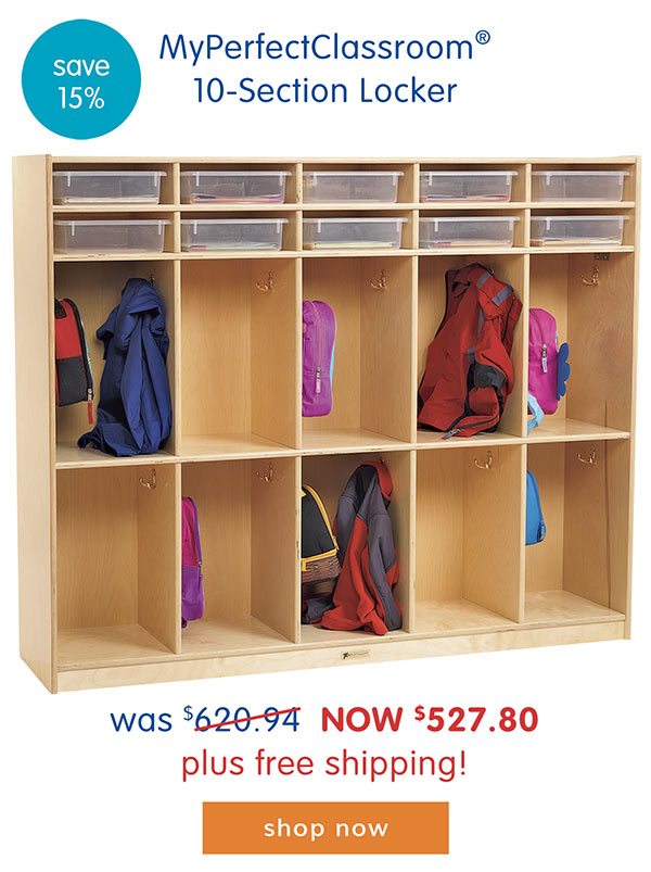 MyPerfectClassroom® 10-Section Locker was $620.94, now $527.80 plus free shipping