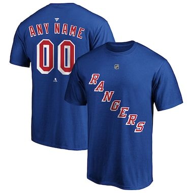 Fanatics Branded New York Rangers Blue Authentic Personalized T-Shirt