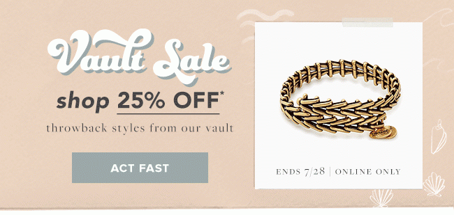 Shop 25% OFF styles from our vault—a total blast from the past! 