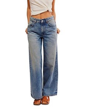 Free People We The Free Waterfalls Baggy Wide Leg Jeans in Outlaw