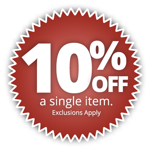 10% off a single item. Excludes TVs and Refrigeration.