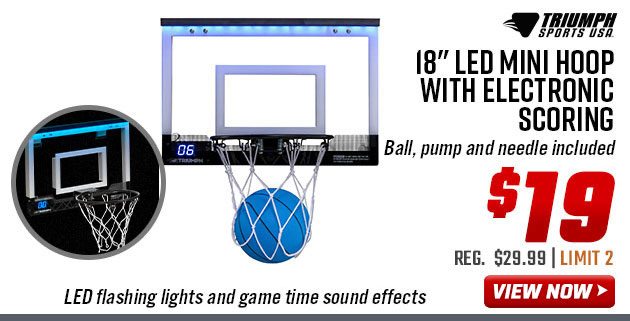 Triumph 18'' LED Mini Hoops with Electronic Scoring