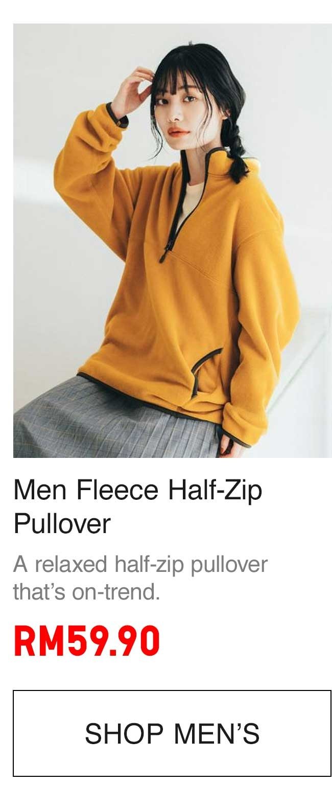 MEN FLEECE HALF-ZIP PULLOVER