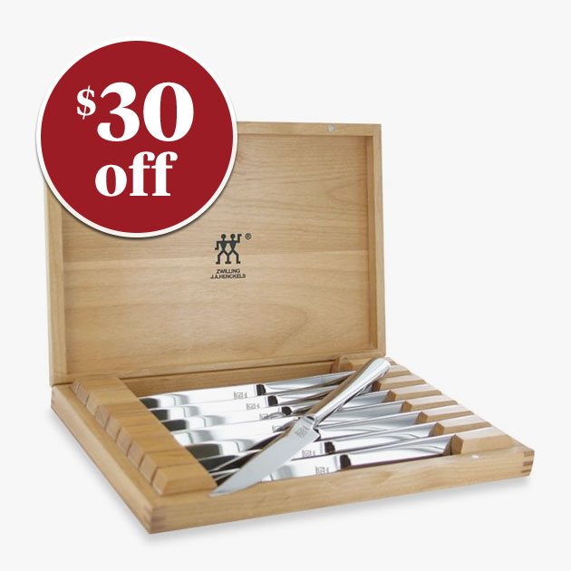 Zwilling J.A. Henckels 8-Piece Stainless Steel Steak Knife Set in Presentation Box - $30 off