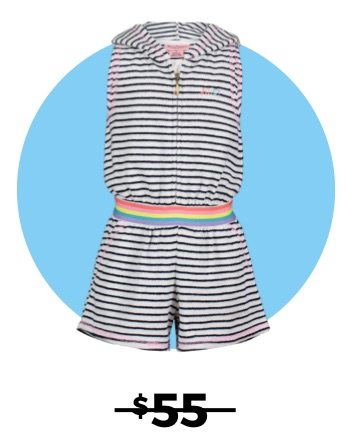 Juicy Couture® Striped Hoodie Romper