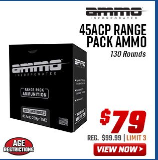 Ammo, Inc. 45ACP Range Pack Ammo