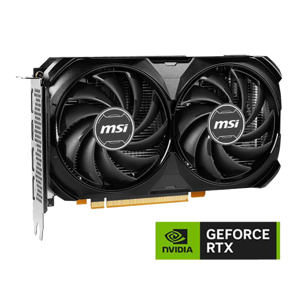 MSI NVIDIA GeForce RTX 4060 Ventus 2X Black Overclocked Dual Fan 8GB GDDR6 PCIe 4.0 Graphics Card