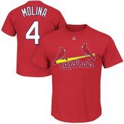 Yadier Molina St. Louis Cardinals Majestic Official Name and Number T-Shirt - Red