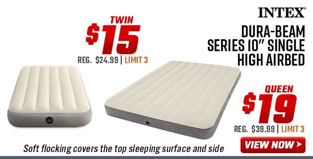 ''Intex Dura-Beam Series 10'''' Single High Airbed Twin $15 Queen $19''