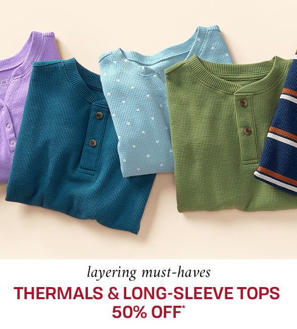 50% off Thermals & Long Sleeve Knits