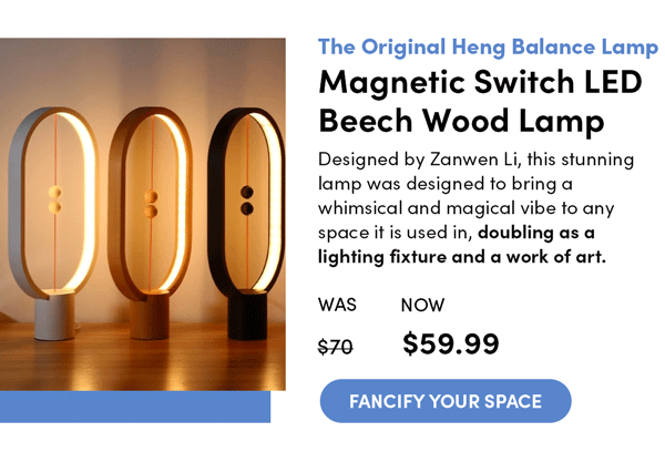Magnetic Switch LED Wood Lamp | Fancify Your Space