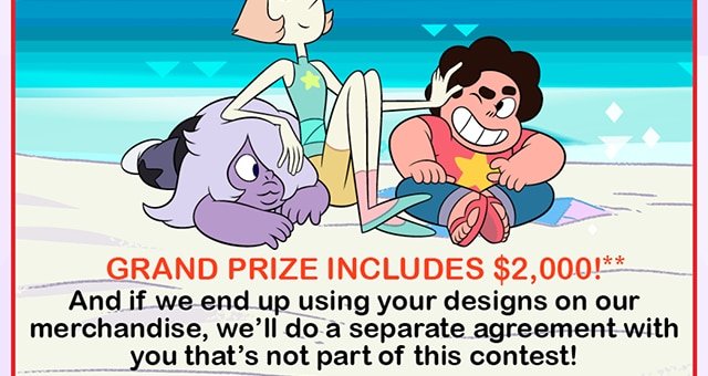 Grand Prize includes $2,000! And if we end up using your designs on our merchandise, we'll do a separate agreement with you that's not part of this contest!