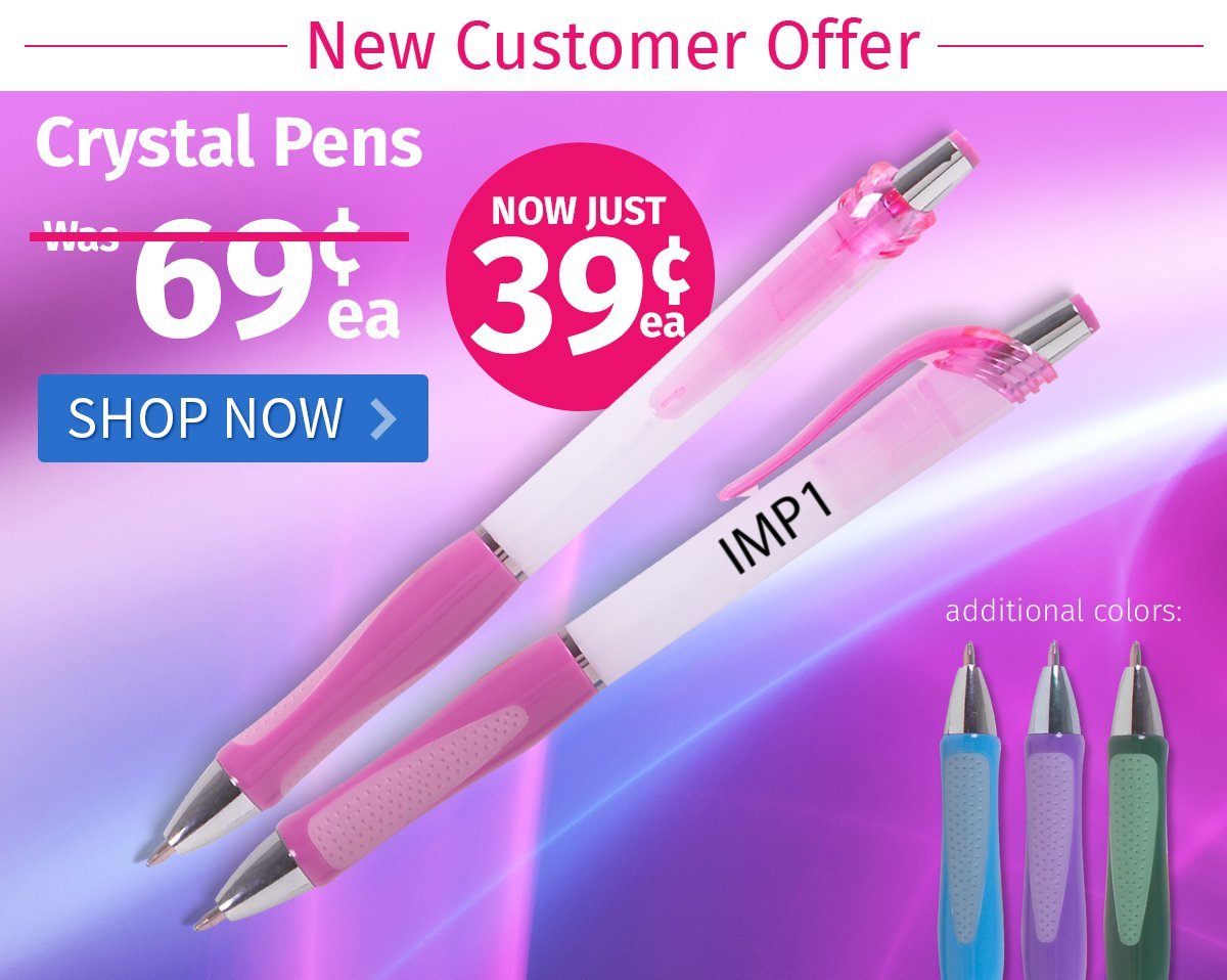 Crystal Pens for only 39¢ each!