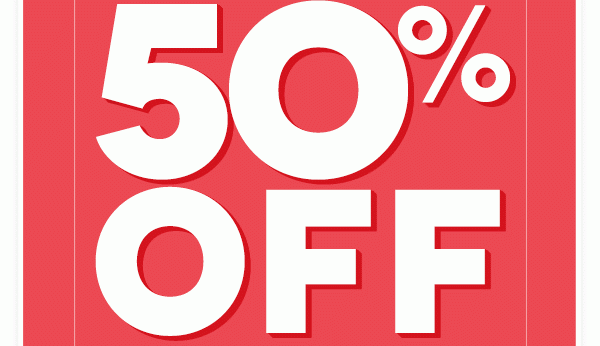 50% off all men's styles