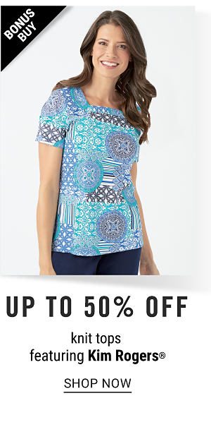 Bonus Buy! Up to 50% off Knit Tops featuring Kim Rogers - Shop Now