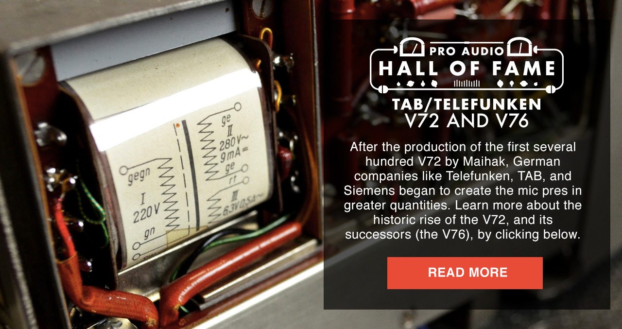 Vintage King Pro Audio Hall of Fame: TAB/Telefunken V72 and V76 Mic Pre