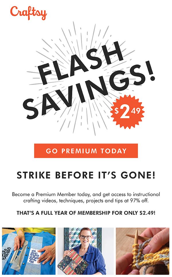 Craftsy Flash Savings!