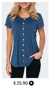 Crinkle Chest Button Up Navy Blue T Shirt