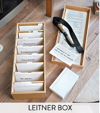 Bamboo Leitner Box