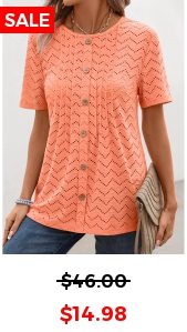 Orange Tuck Stitch Short Sleeve Round Neck T Shirt
