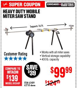 Heavy Duty Mobile Miter Saw Stand