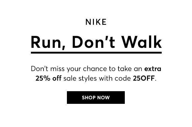 Get 25% off sale styles at Nike with code 25OFF.