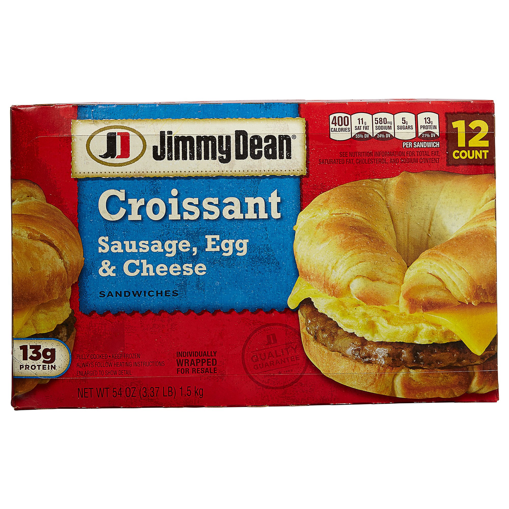 Jimmy Dean Sausage, Egg & Cheese Croissant Sandwiches, 12-Count