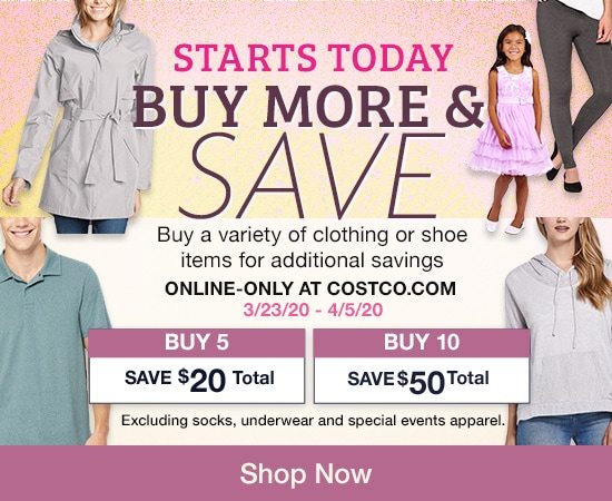 Buy More and Save on select apparel