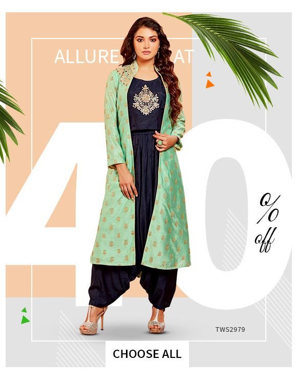 Ethnic Collections at flat 40% Off + Shipping-Stitching Deals. Shop!