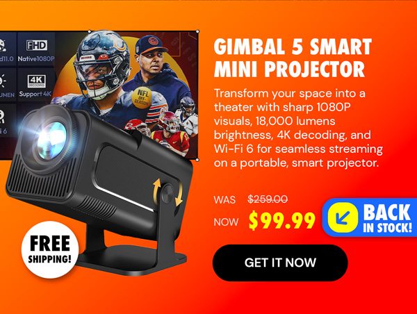 Gimbal 5 1920 x 1080 Smart Mini Projector