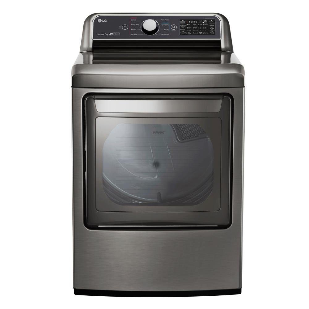 LG Rear Control Gas Dryer with Sensor Dry - 7.3 cu.ft. Graphite Steel