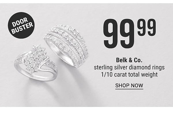 Doorbuster - $99.99 Belk & CO. sterling silver diamond rings {1/10 carat total weight}. Shop Now.