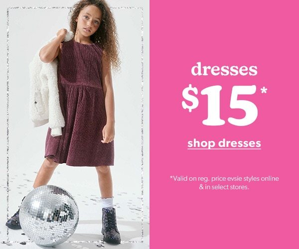 Dresses $15*. Shop Dresses. *Valid on reg. price evsie styles online & in select stores. Model wearing evsie clothing.